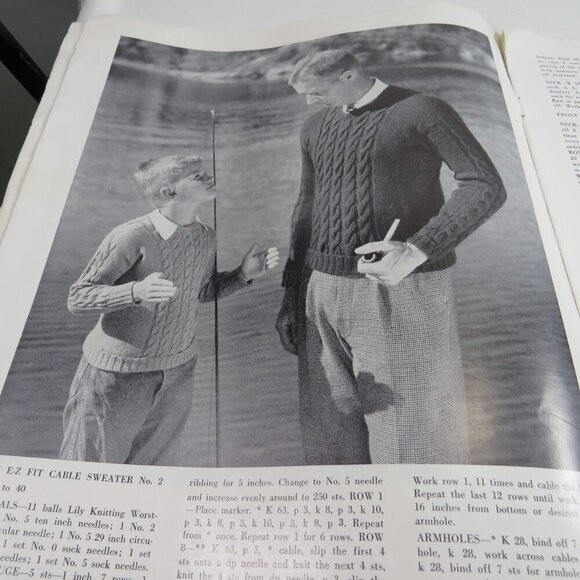 Lily Knitting Magazine 1949 called Sweaters #22 (23pgs 12x9") black/white photos - Picture 10 of 13